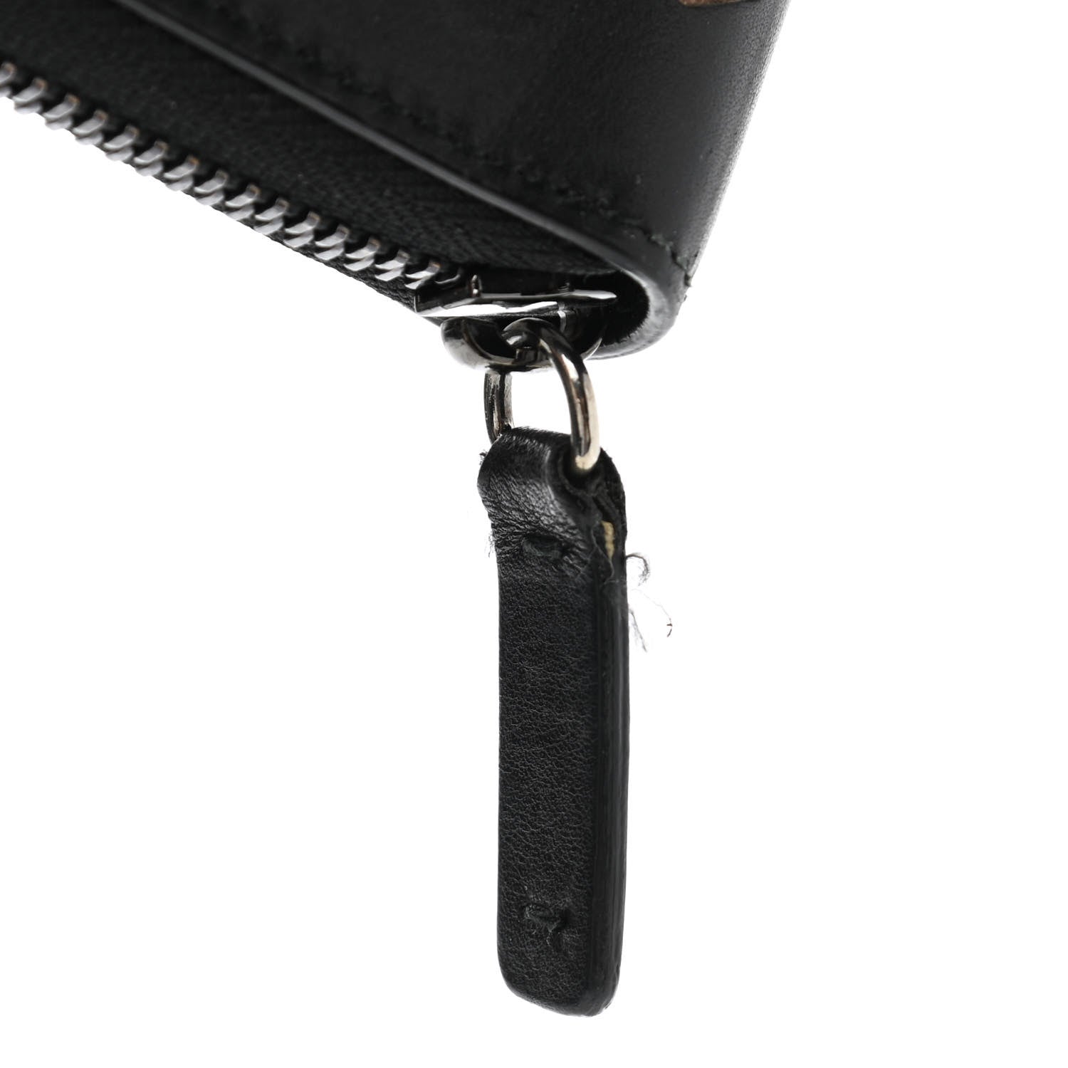 Jimmy Choo Calfskin Filipa Star Perforated Zip Around Wallet Black Brown 8 of 10
