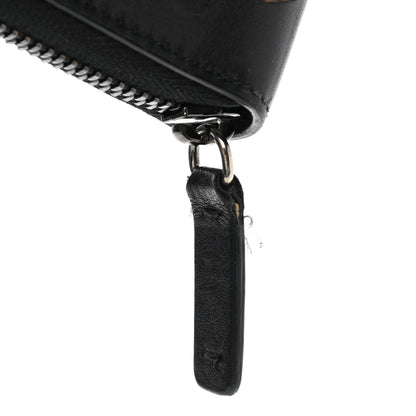 Jimmy Choo Calfskin Filipa Star Perforated Zip Around Wallet Black Brown 8 of 10