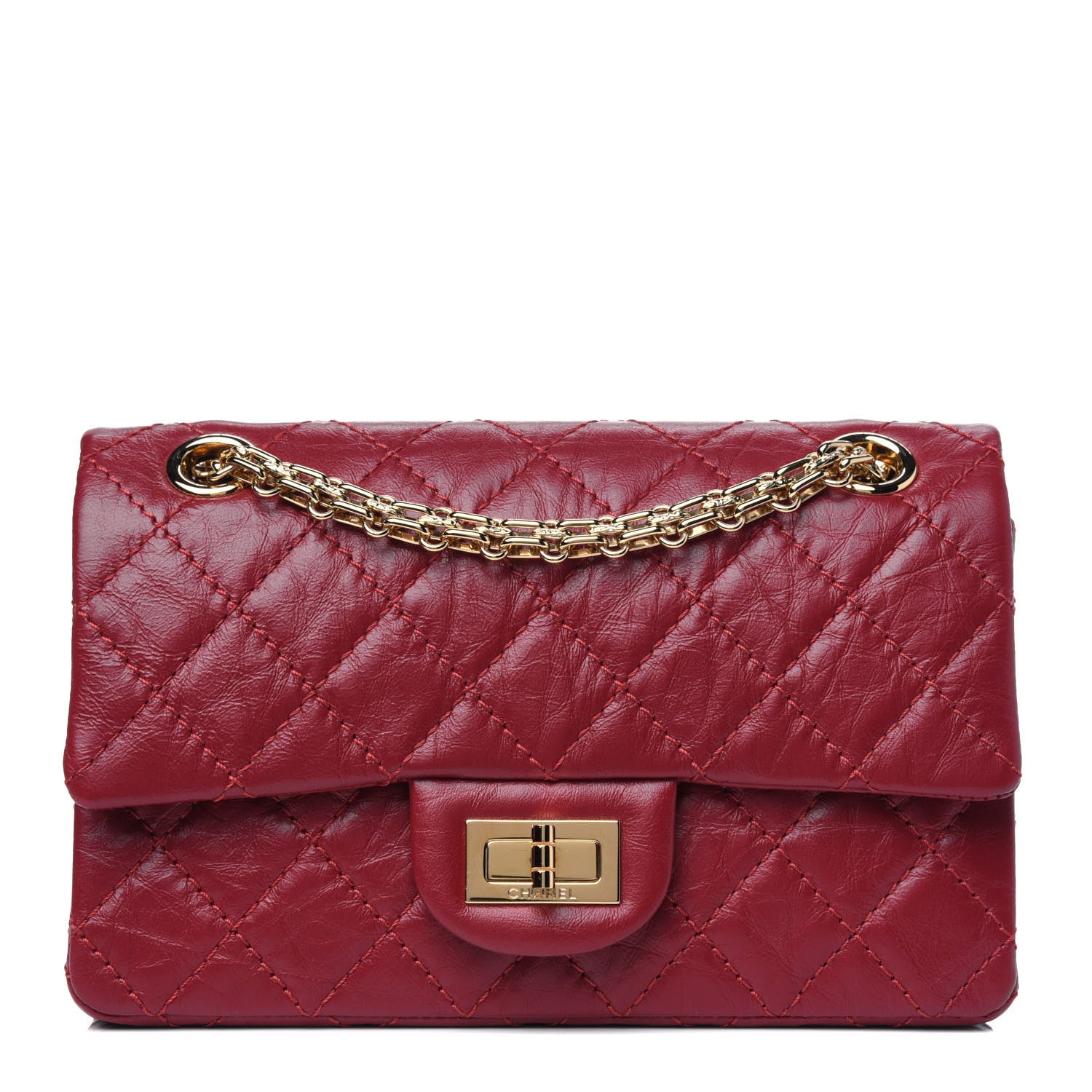Chanel Aged Calfskin Quilted 2.55 Reissue Mini Flap Red 1 of 5