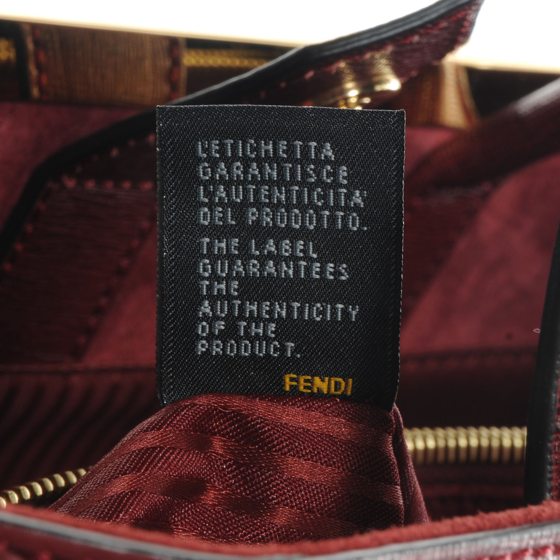 Fendi Vitello Elite Regular 2Jours Tote Rosso Scuro Ciliegia 11 of 11