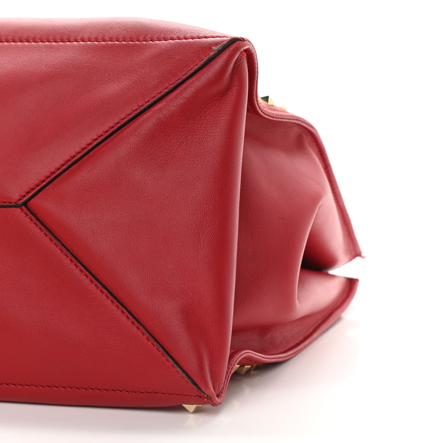 Nappa Medium Rockstud Soft Tote Red