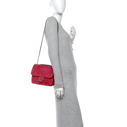 Chanel Suede Quilted Whipstitch Flap Red 2 of 10
