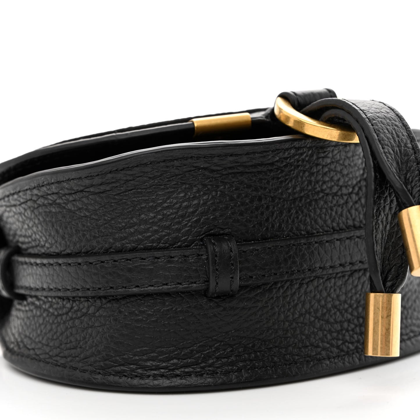 Calfskin Nano Marcie Saddle Bag Black