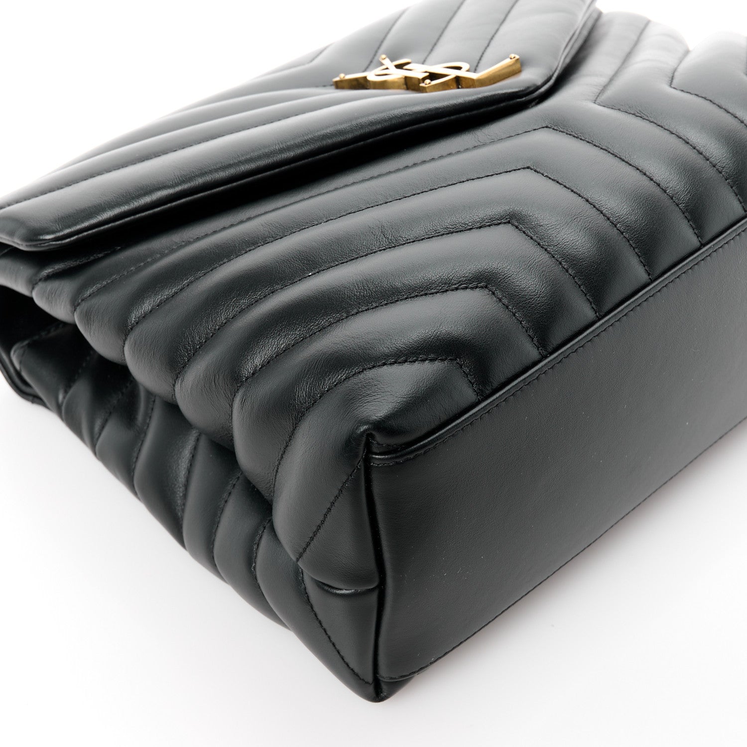 Saint Laurent Calfskin Y Quilted Monogram Medium Loulou Chain Satchel Black 10 of 11