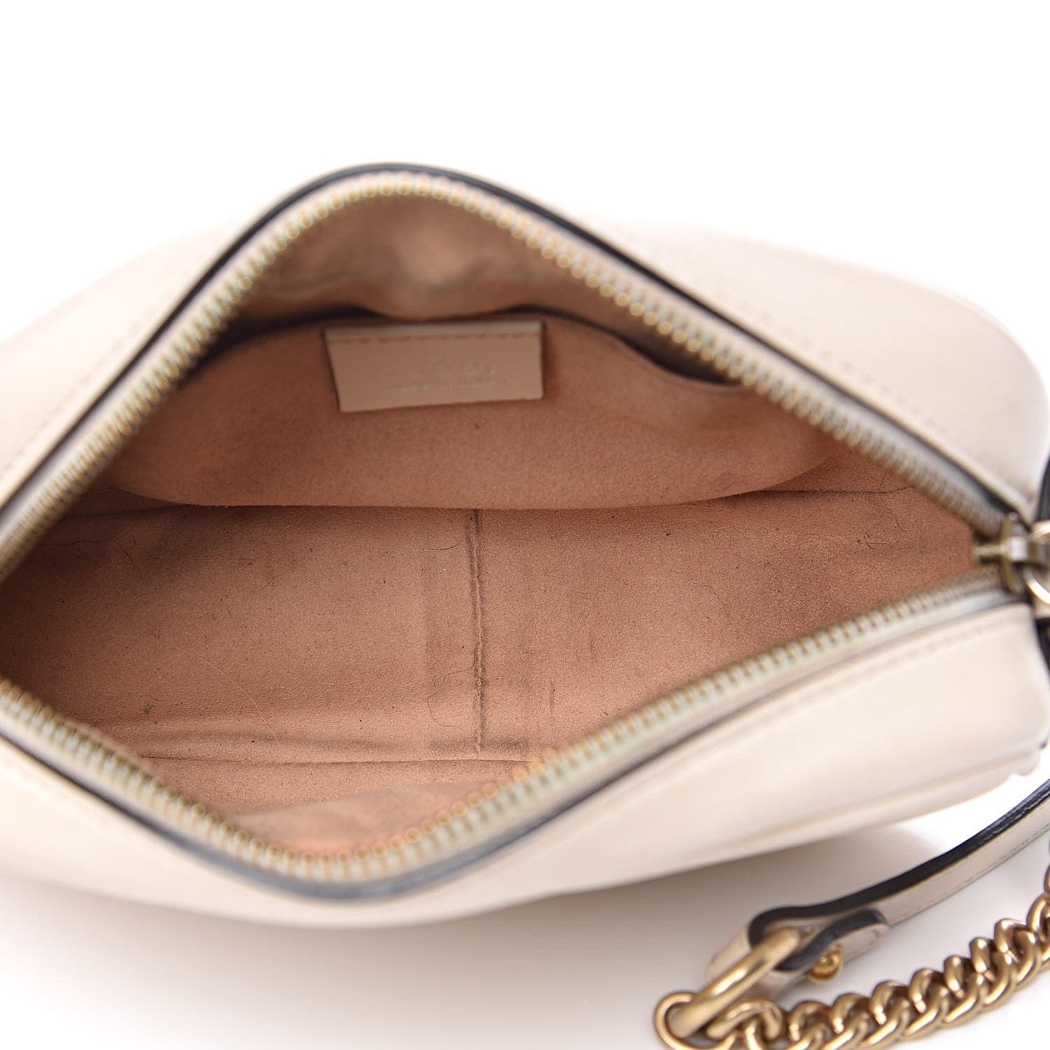 Gucci Calfskin Matelasse Mini GG Marmont Chain Shoulder Bag White 5 of 19