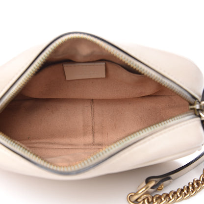 Gucci Calfskin Matelasse Mini GG Marmont Chain Shoulder Bag White 5 of 19