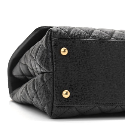 Chanel Caviar Lizard Embossed Quilted Small Coco Handle Flap Black 9 of 10