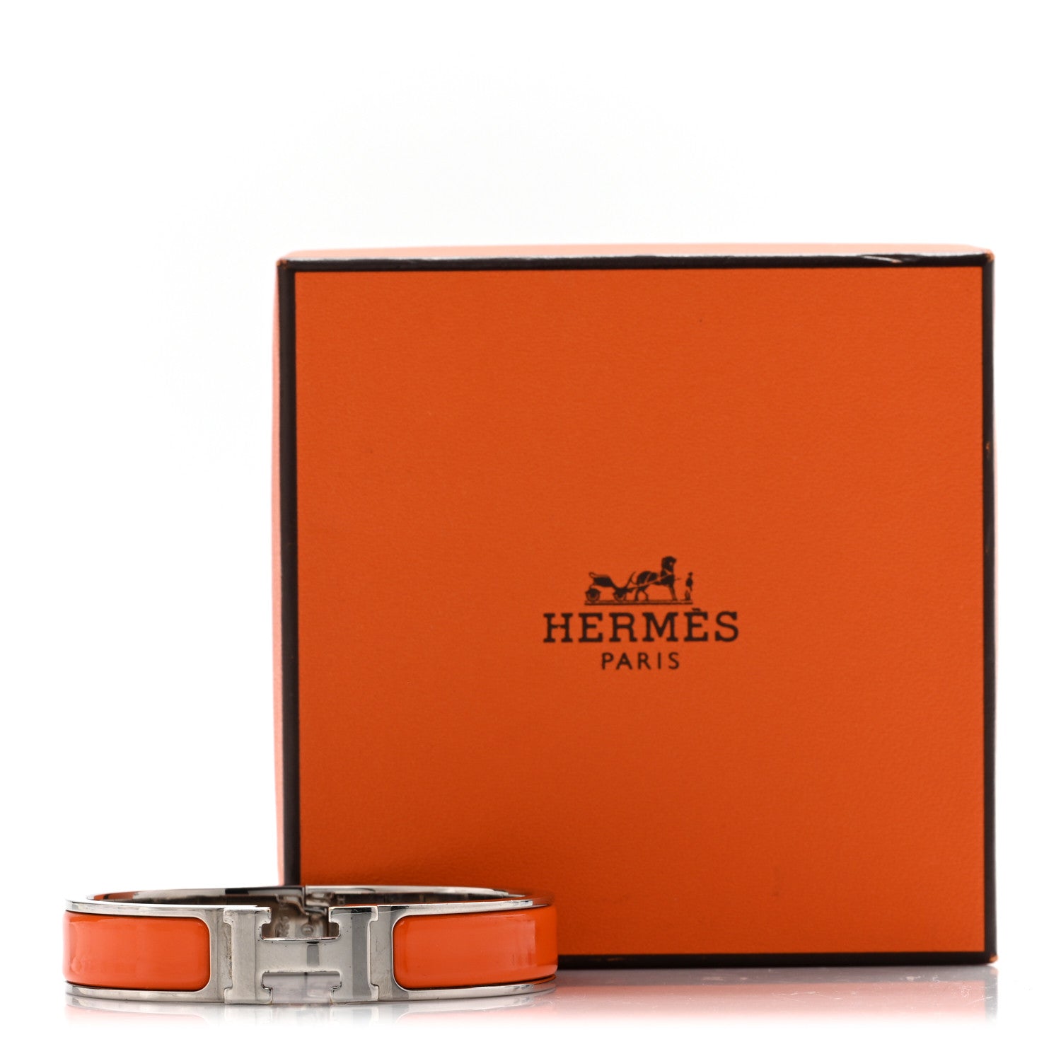 Hermes Enamel Narrow Clic Clac H Bracelet PM Orange 5 of 5