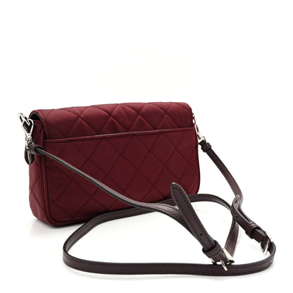 Prada Nylon Tessuto Impunturato Quilted Flap Crossbody Granato 3 of 10