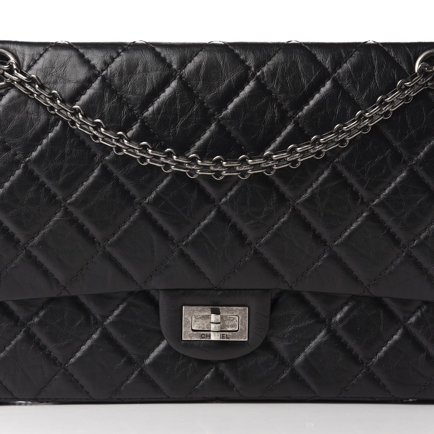 Aged Calfskin Quilted 2.55 Reissue 226 Flap Black