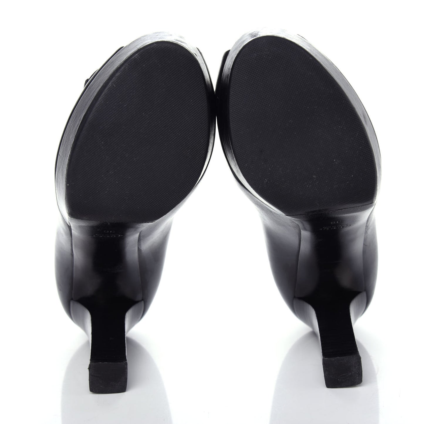 Nappa Horsebit Peep Toe Platform High Heel Pumps 36 Black