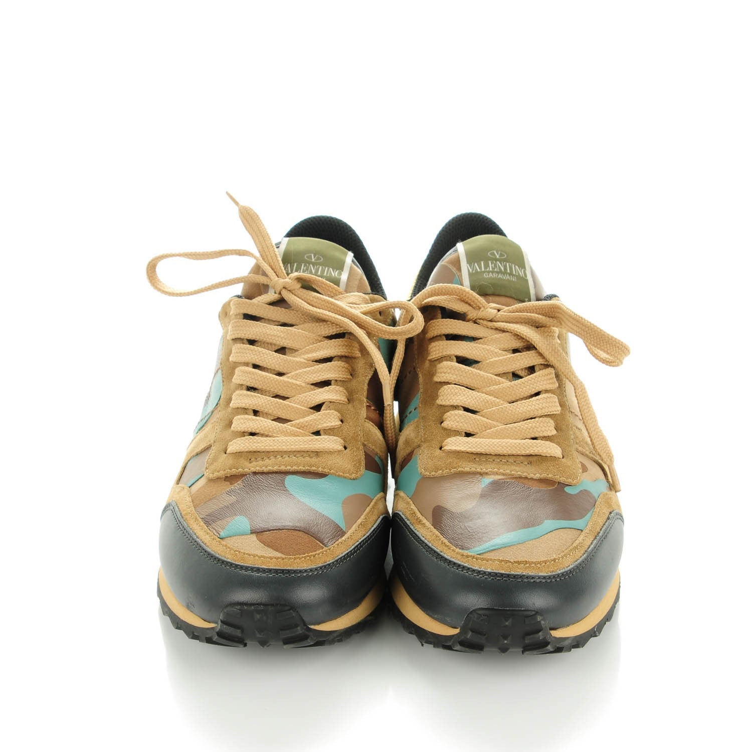 Valentino Garavani Nappa Suede Camouflage Womens Rockrunner Sneakers 41 Multicolor 2 of 7