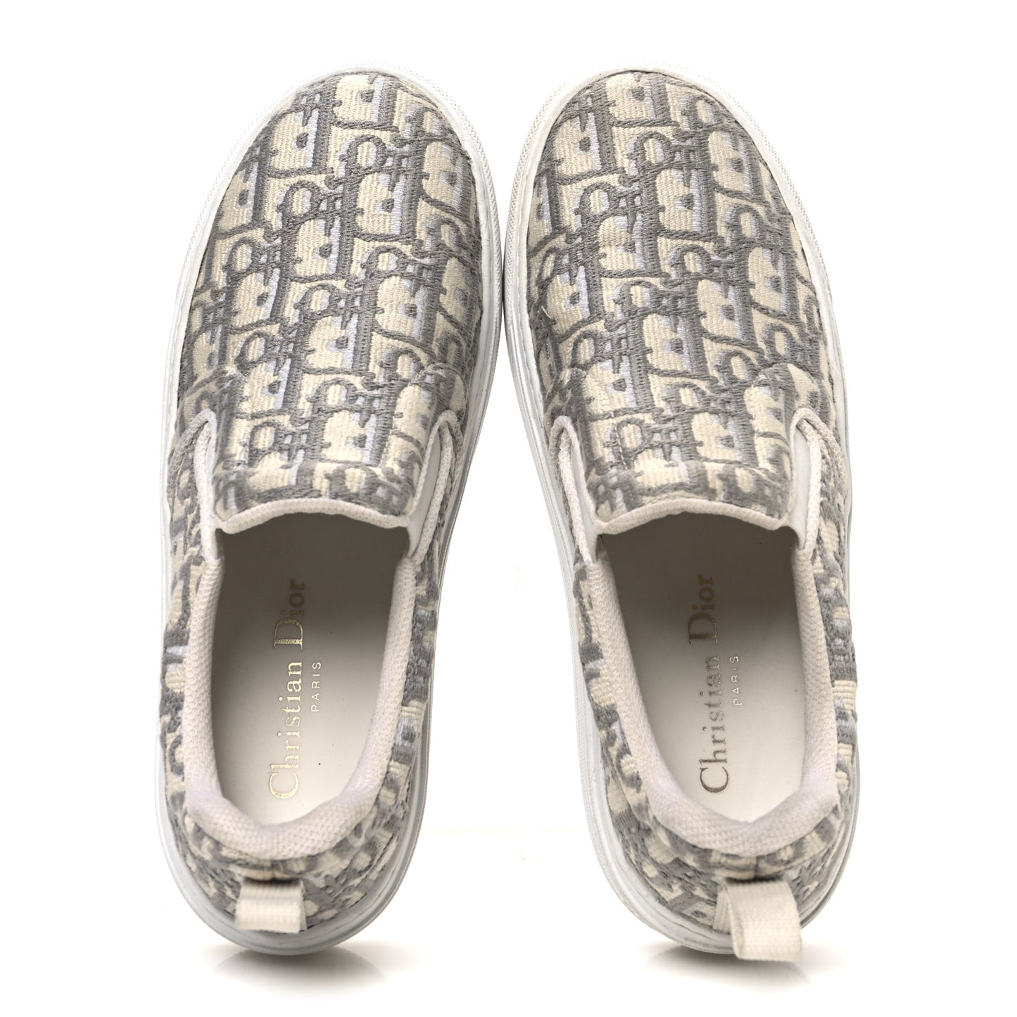 Canvas Oblique Embroidered Womens Solar Slip On Sneakers 37 Grey Stone