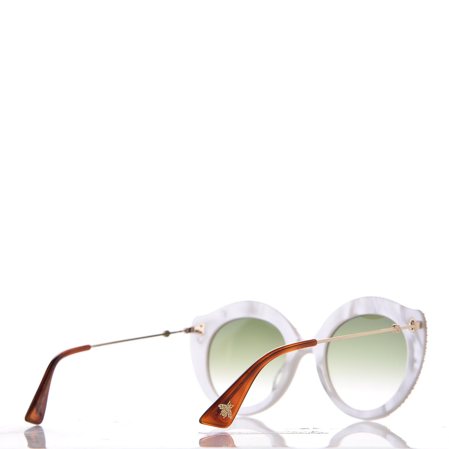 Gucci Crystal Cat Eye GG0214S Sunglasses White 12 of 16