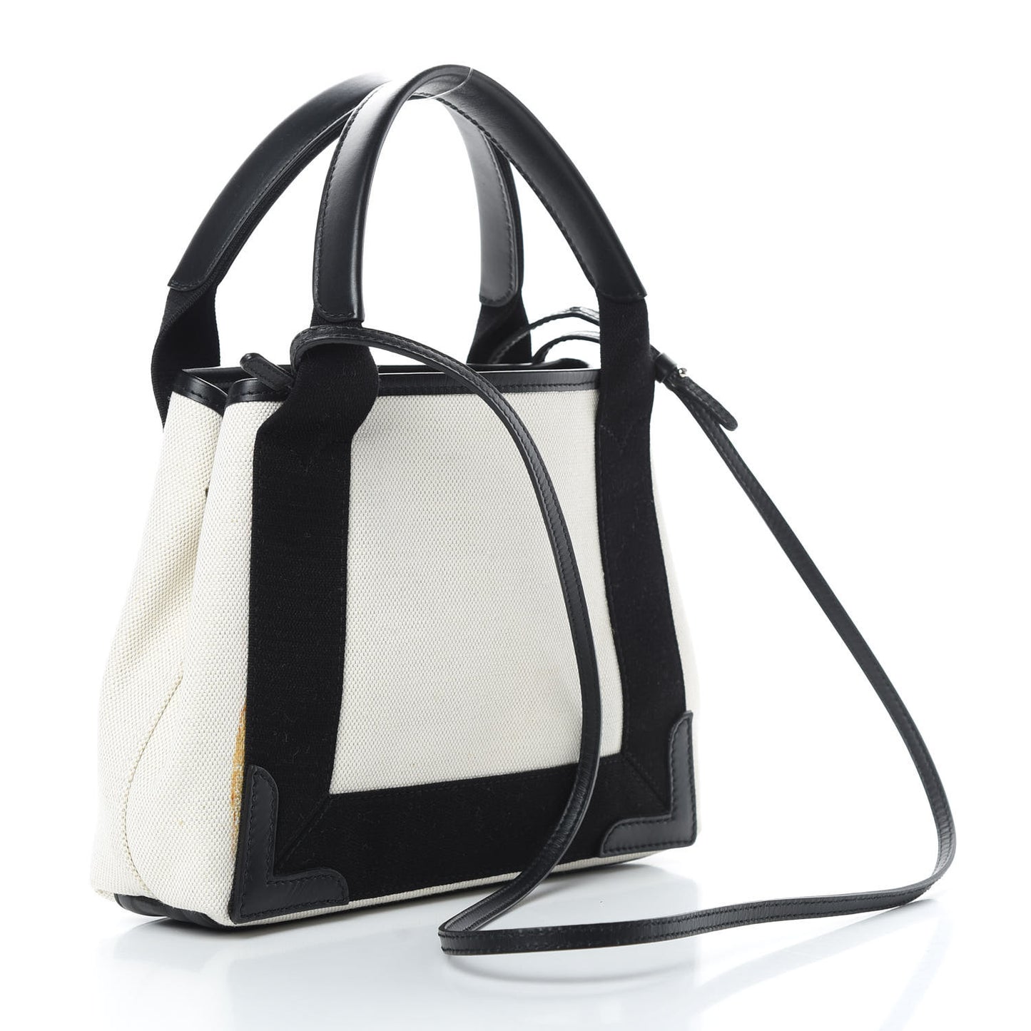 Cotton Canvas Calfskin Navy Cabas XS Natural Black