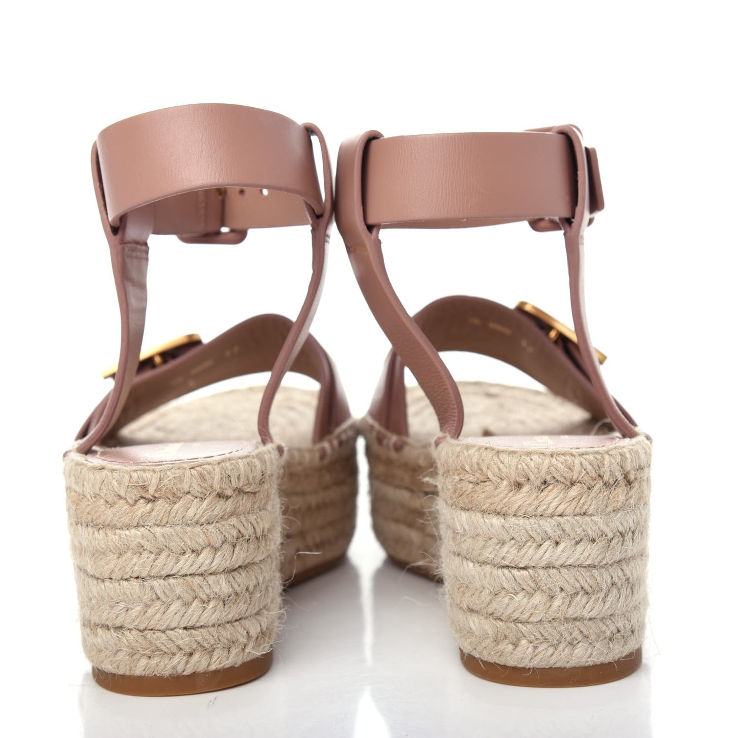 Calfskin D-Dior Espadrille Platform Sandals 37 Rose De Vents