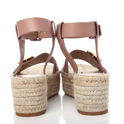 Christian Dior Calfskin D-Dior Espadrille Platform Sandals 37 Rose De Vents 7 of 10
