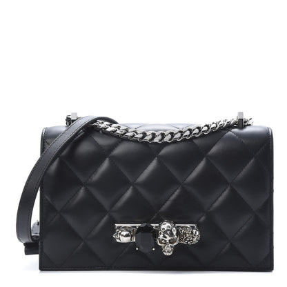 Alexander McQueen Lambskin Quilted Knuckle Shoulder Bag Black 1 of 13