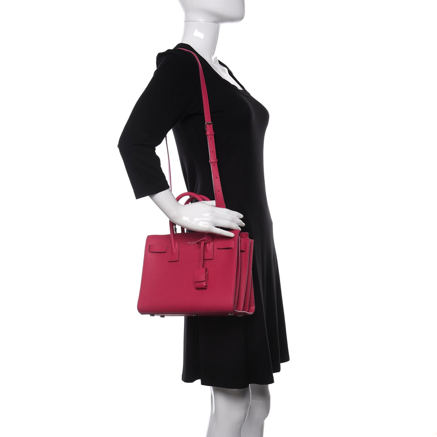 Grained Calfskin Baby Sac De Jour Fuchsia