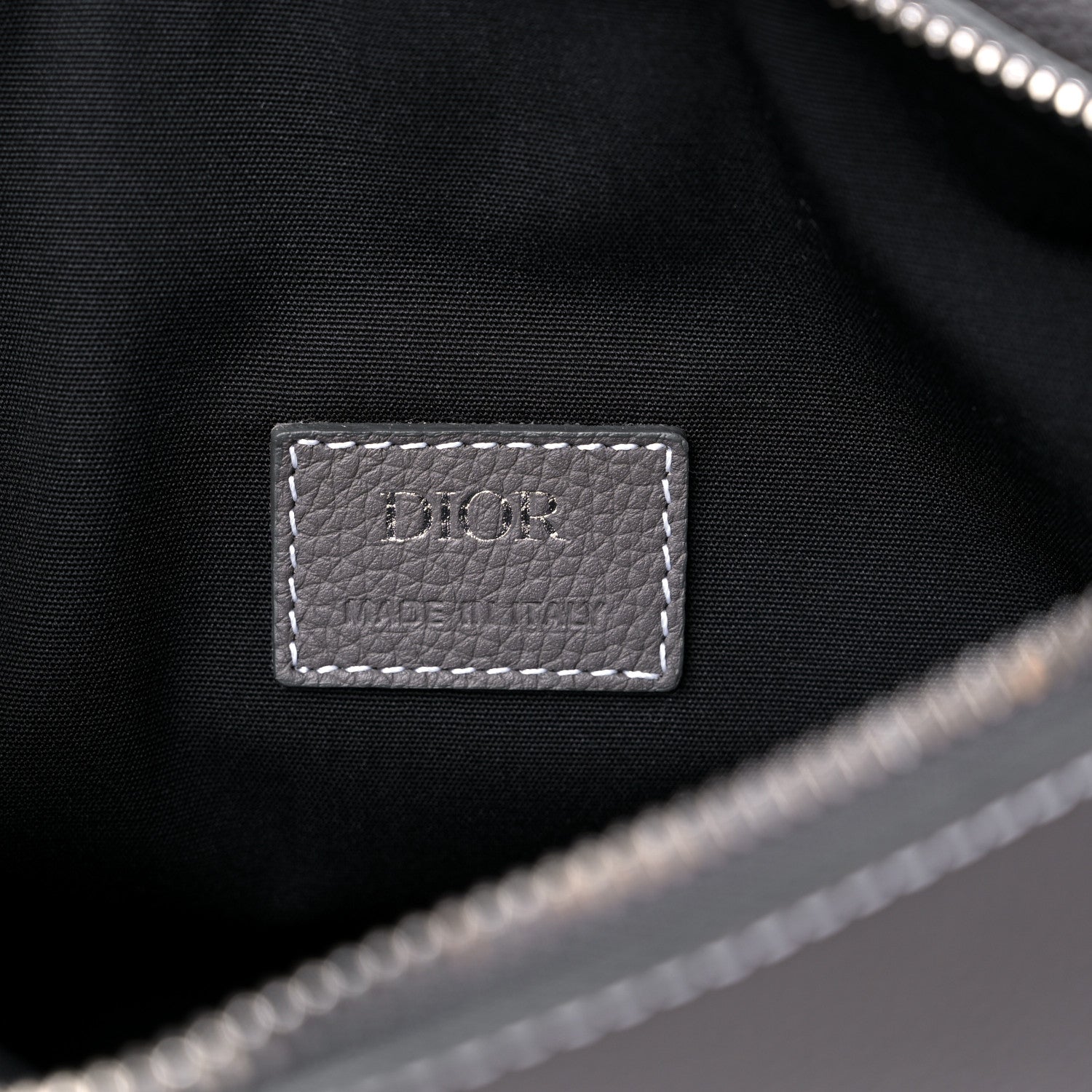 Christian Dior Grained Calfskin Kim Jones Saddle Bag Grey 5 of 7