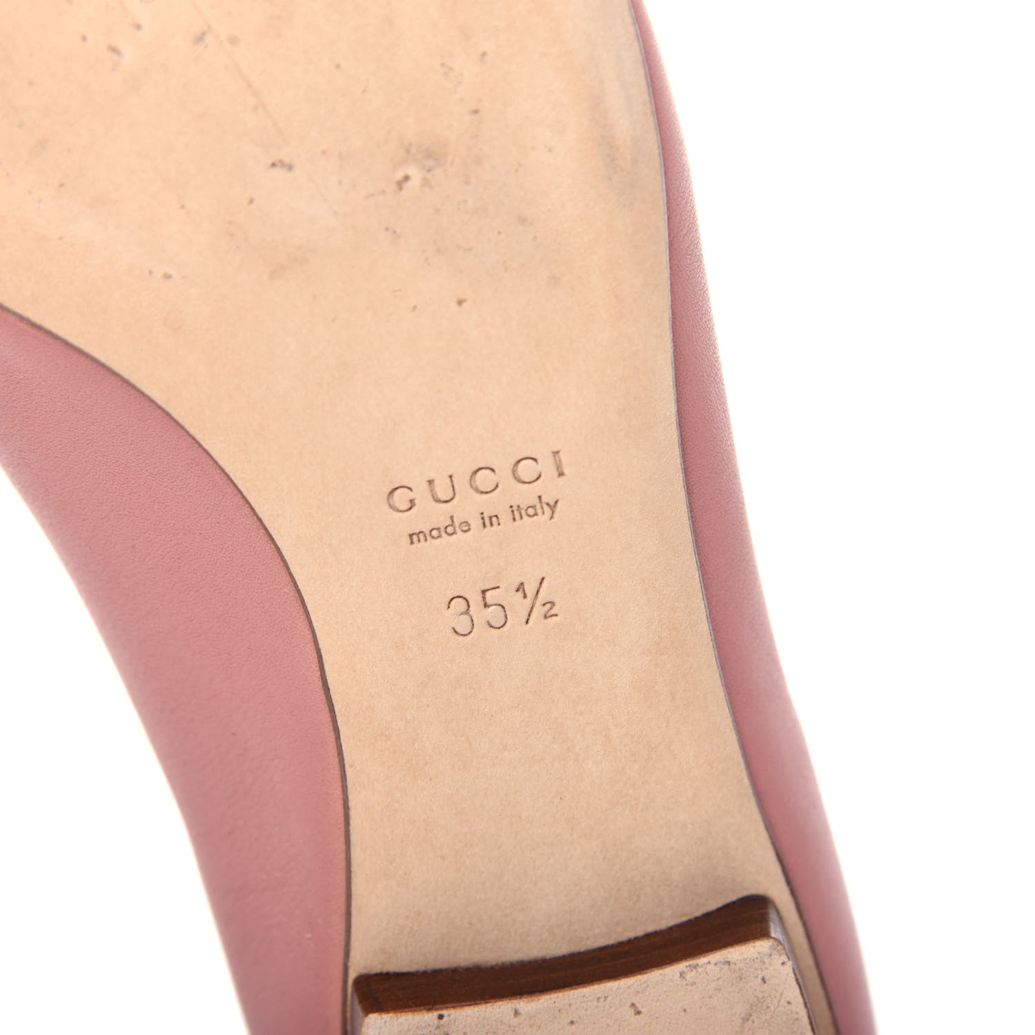 Gucci Calfskin Horsebit Ballerina Flats 35.5 Soft Pink 10 of 11