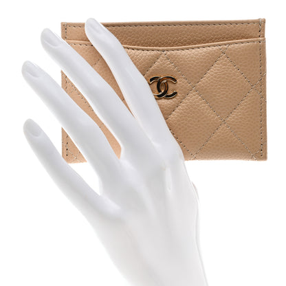 Chanel Caviar Quilted Card Holder Beige 2 of 9