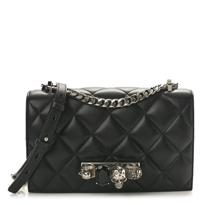 Alexander McQueen Lambskin Quilted Knuckle Shoulder Bag Black 1 of 9
