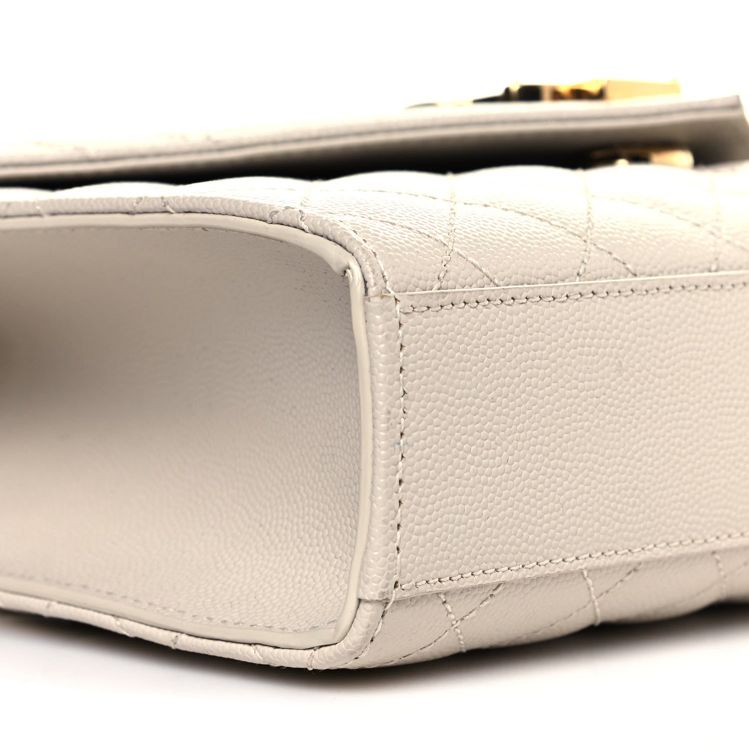 Saint Laurent Grain De Poudre Textured Mixed Matelasse Medium Triquilt Monogram Satchel Crema Soft 8 of 9