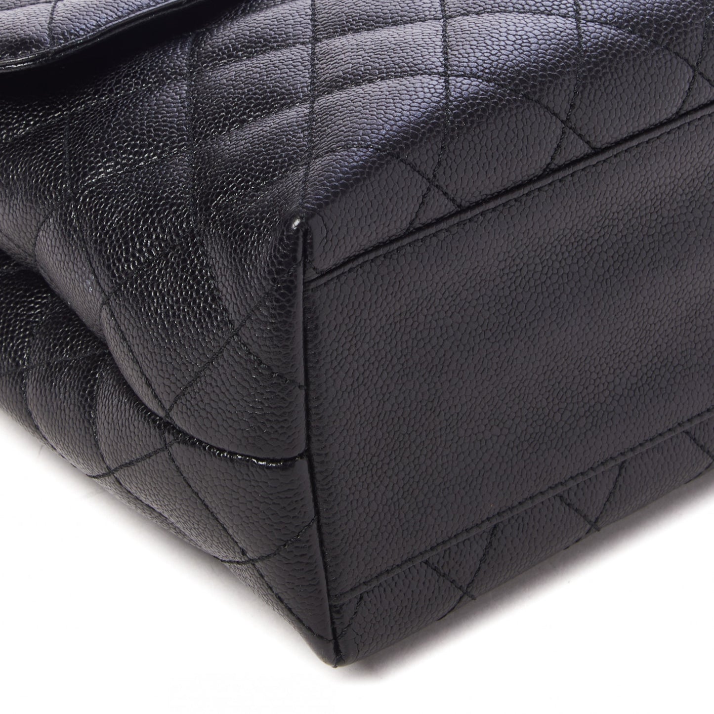 Caviar Quilted Jumbo Kelly Flap Black