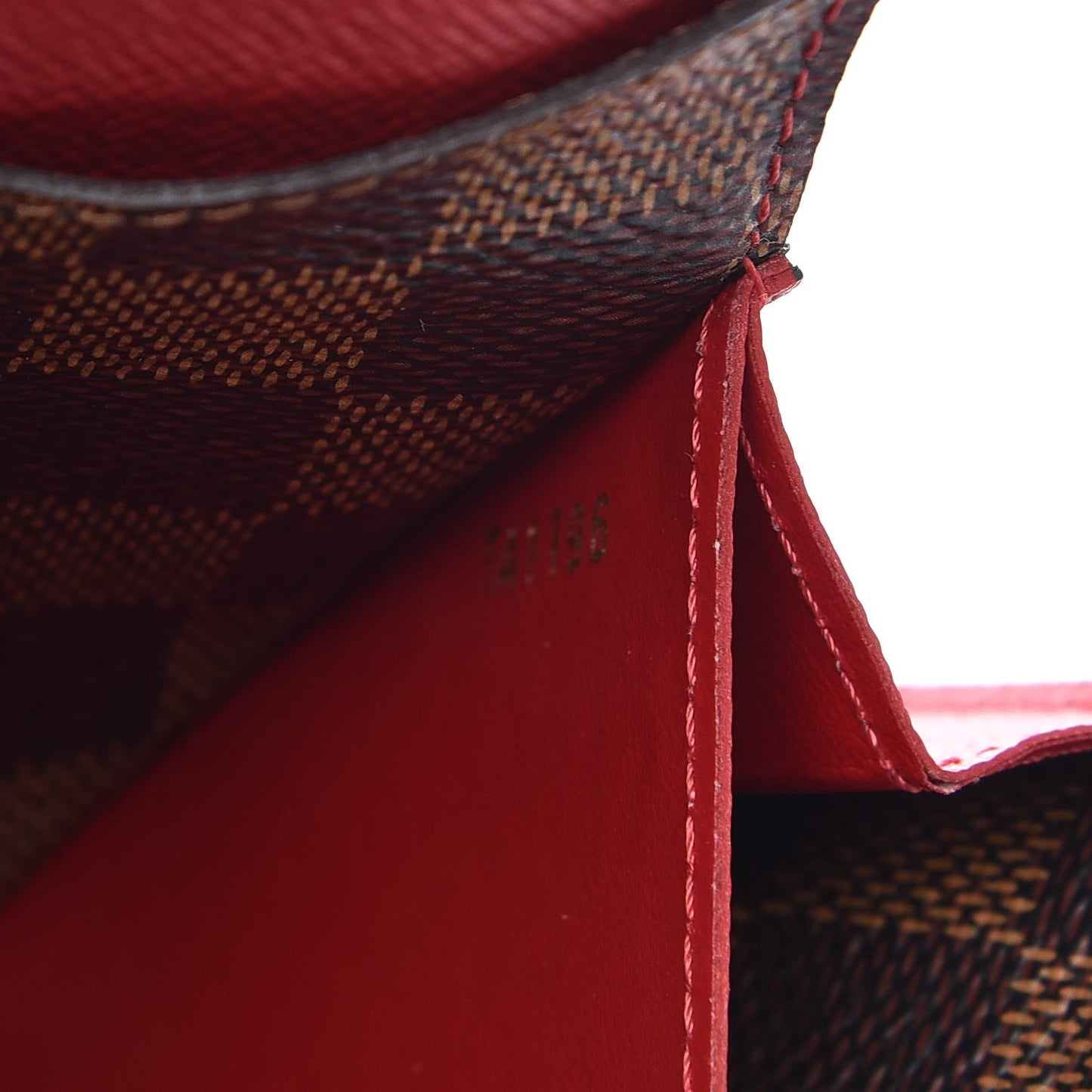 Damier Ebene Emilie Wallet Red