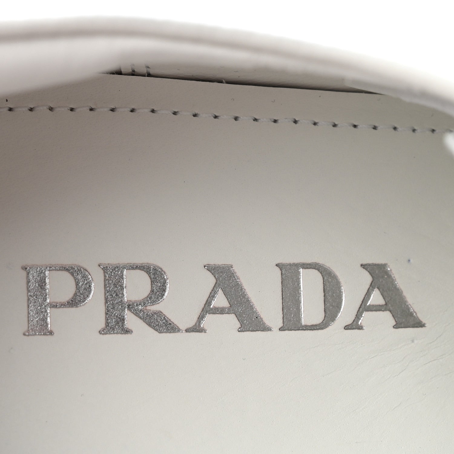 Prada Spazzolato Calzature Donna Triangle Logo 50mm Derby Loafers 38.5 White 38.5 White 8 of 10