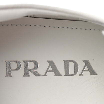 Prada Spazzolato Calzature Donna Triangle Logo 50mm Derby Loafers 38.5 White 38.5 White 8 of 10
