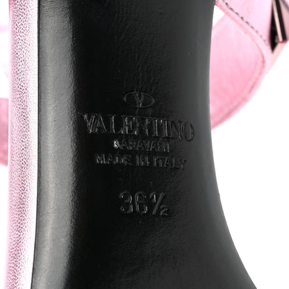Valentino Garavani Metallic Nappa Roman Stud T-Strap 100mm Sandals 36.5 Giacinto 6 of 11