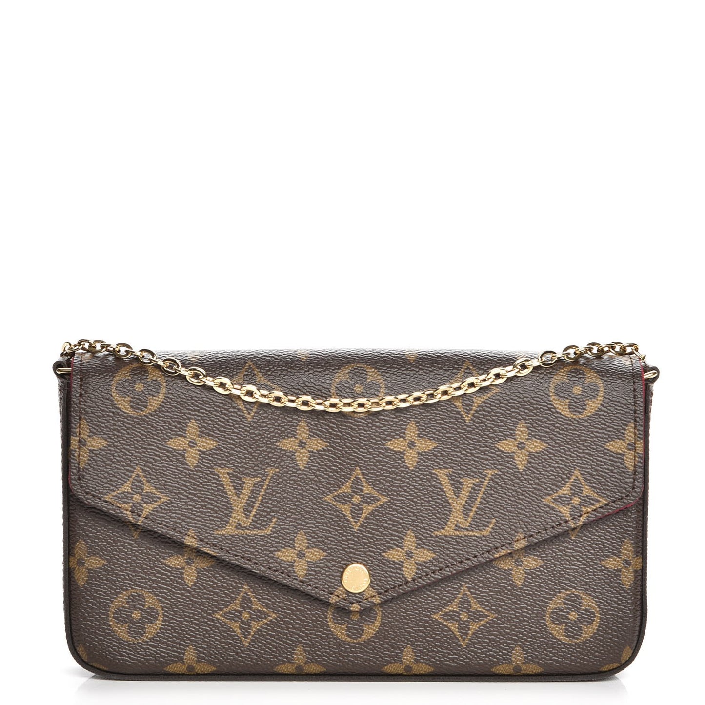 Monogram Pochette Felicie Chain Wallet Fuchsia