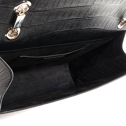Saint Laurent Croc Effect Calfskin Jumbo Betty Black 5 of 9