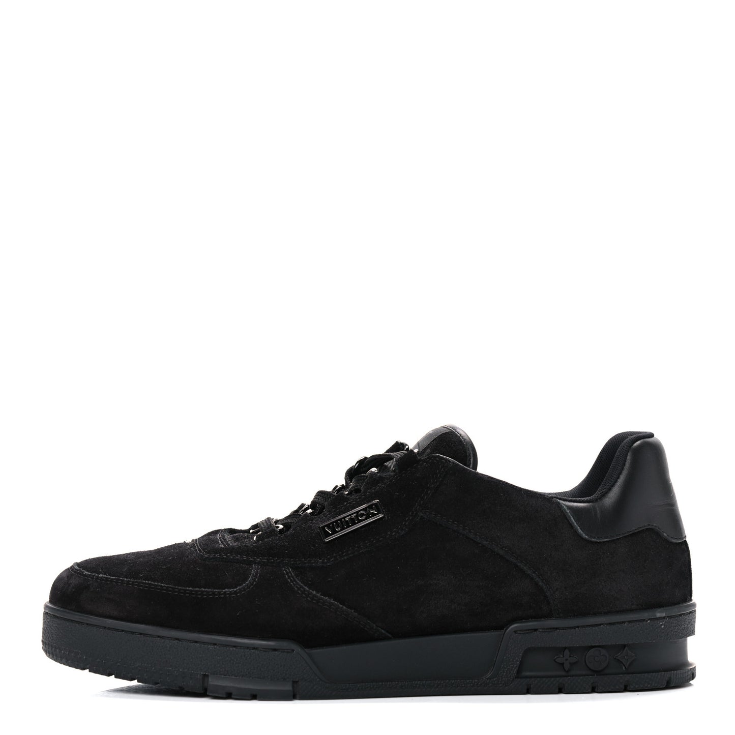 Suede Mens LV Trainer Sneakers 8 Black