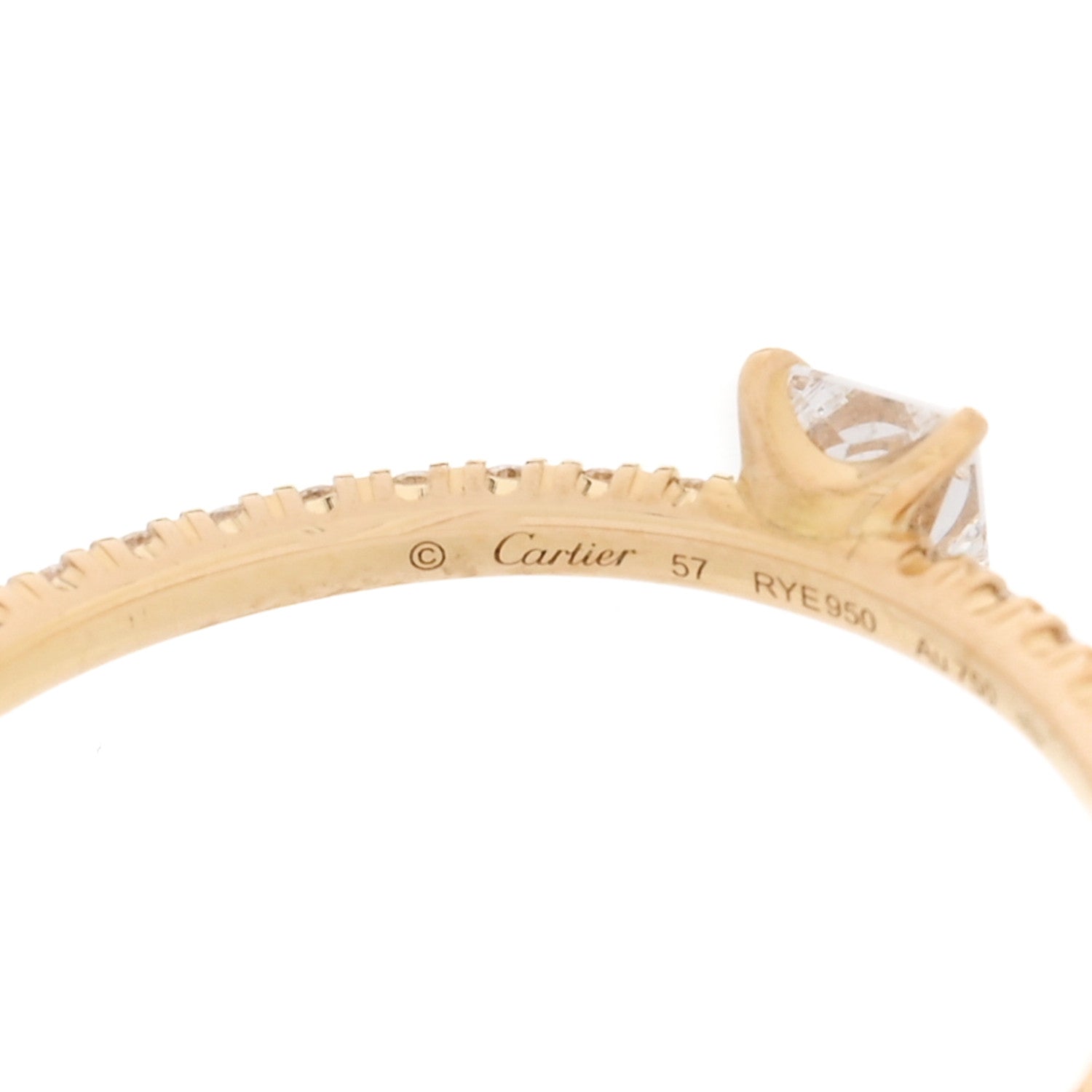 Cartier 18K Yellow Gold Diamond Etincelle De Cartier Engagement Ring 57 8 4 of 6