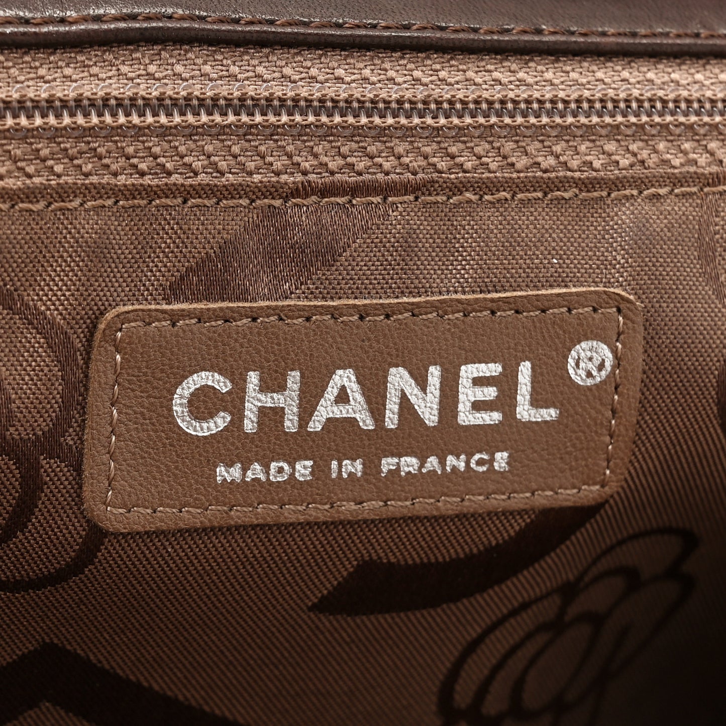 Lambskin Vertical Quilted Medium Single Flap Brown