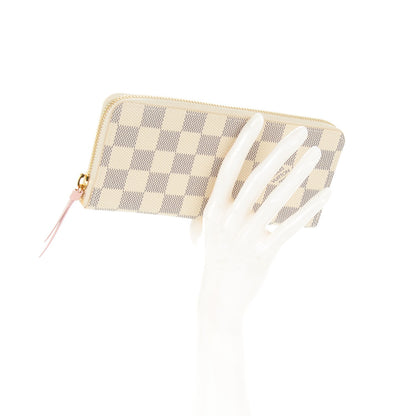 Louis Vuitton Damier Azur Clemence Wallet Rose Ballerine 2 of 7