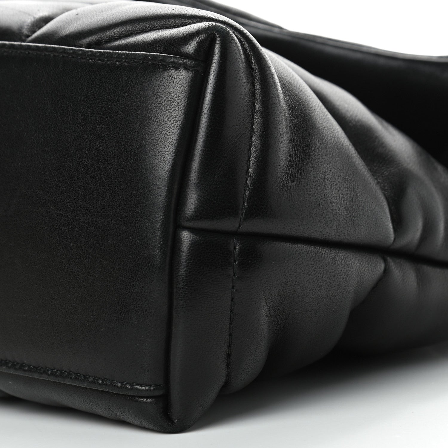 Saint Laurent Lambskin Quilted Small Loulou Puffer Monogram Chain Satchel Black 9 of 9