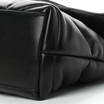 Saint Laurent Lambskin Quilted Small Loulou Puffer Monogram Chain Satchel Black 9 of 9