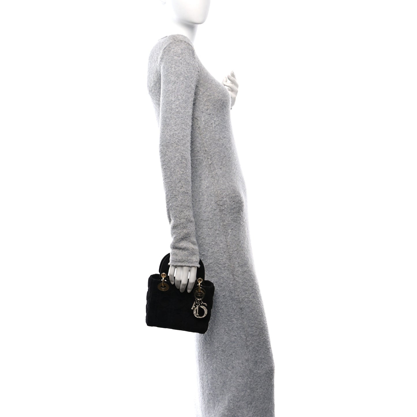 Velvet Mini Lady Dior Black