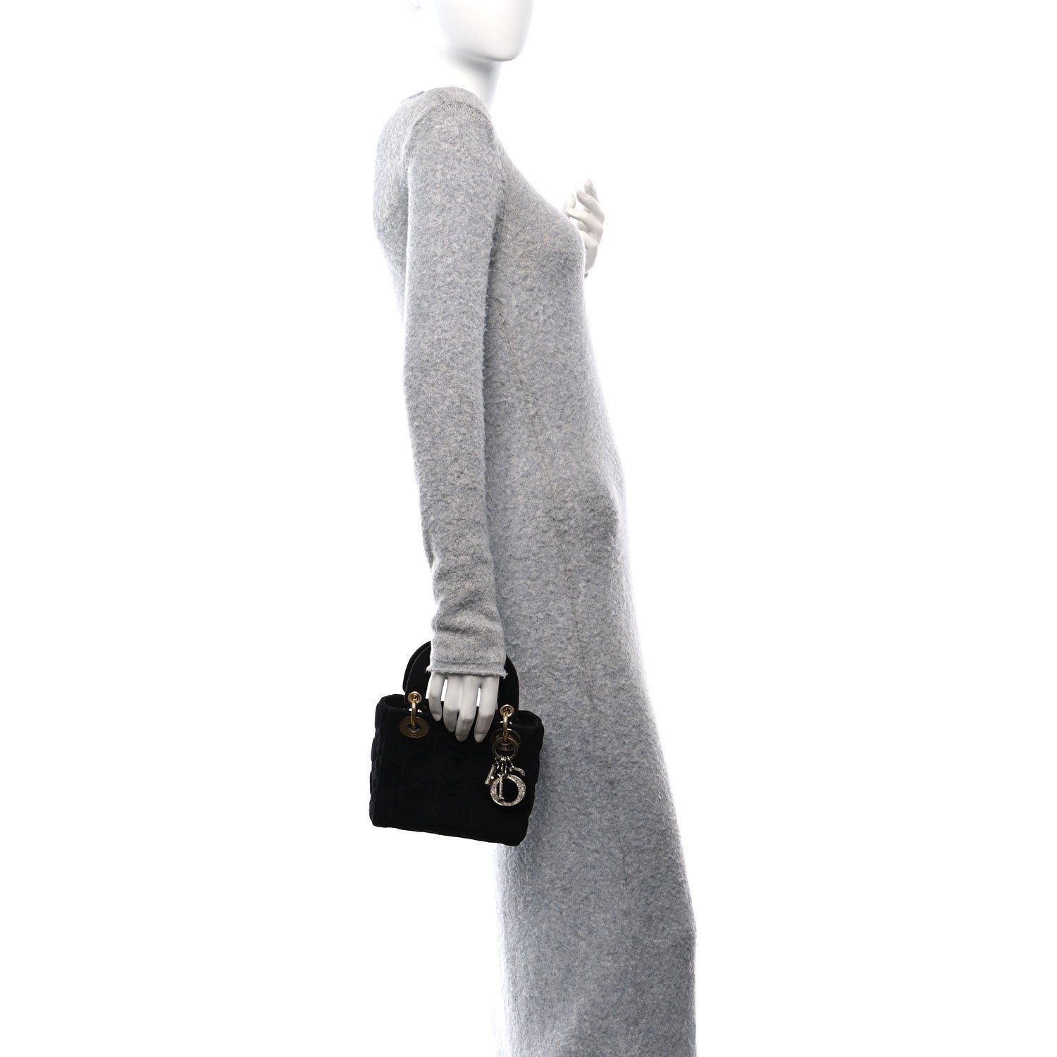 Christian Dior Velvet Mini Lady Dior Black 2 of 10