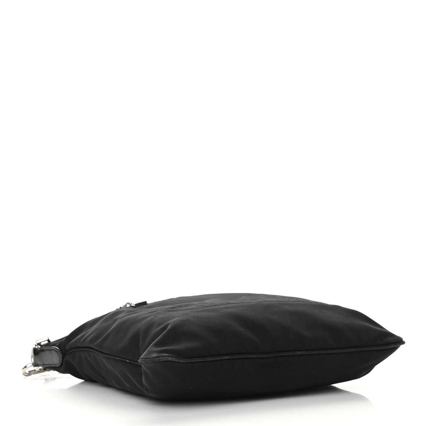 Tessuto Nylon Saffiano Flat Messenger Bag Black