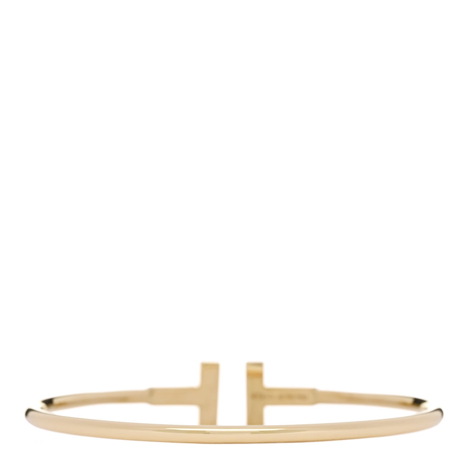 Tiffany 18K Yellow Gold Diamond T Wire Bracelet 2 of 3