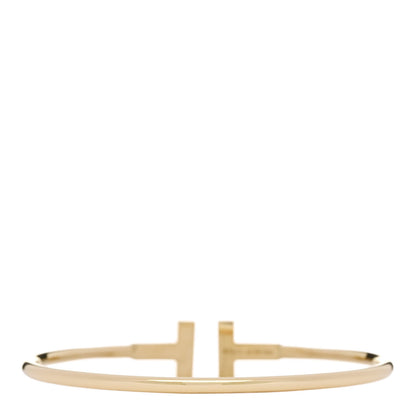Tiffany 18K Yellow Gold Diamond T Wire Bracelet 2 of 3