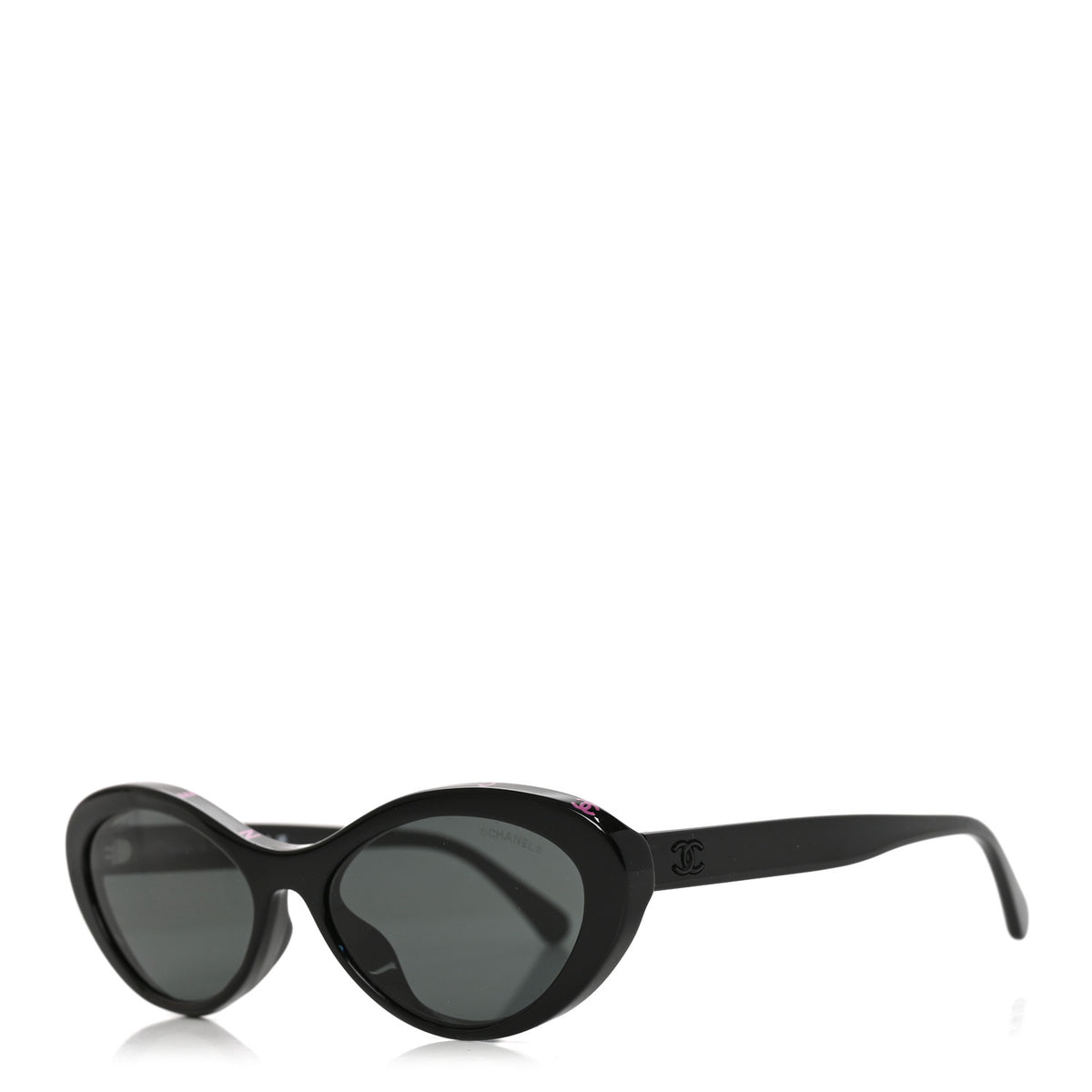 Acetate Oval Sunglasses 5416-A Black Pink