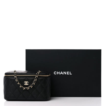 Chanel Caviar Quilted Small Vanity Case With Chain Black 12 of 12