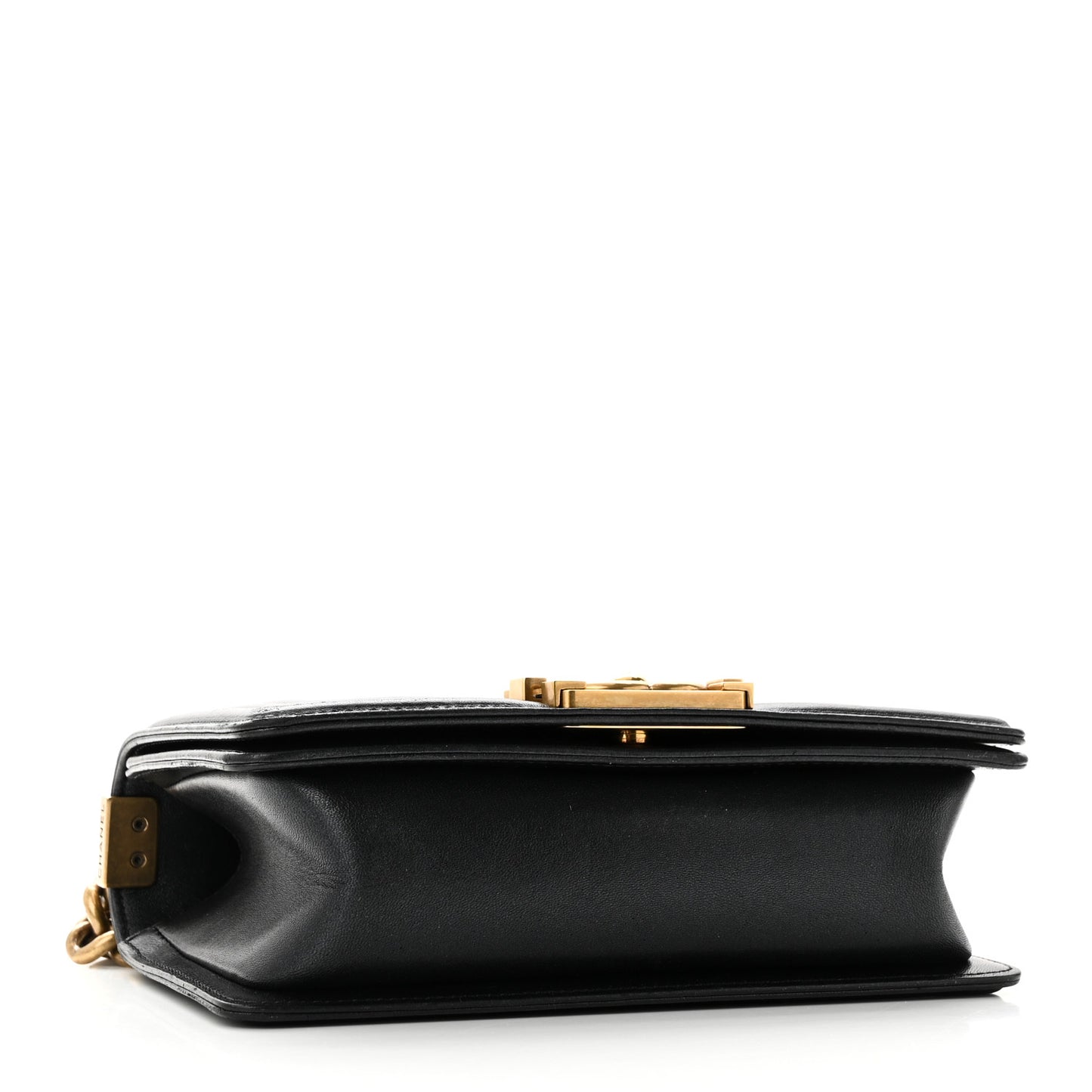 Lambskin Quilted Small Boy Flap Black