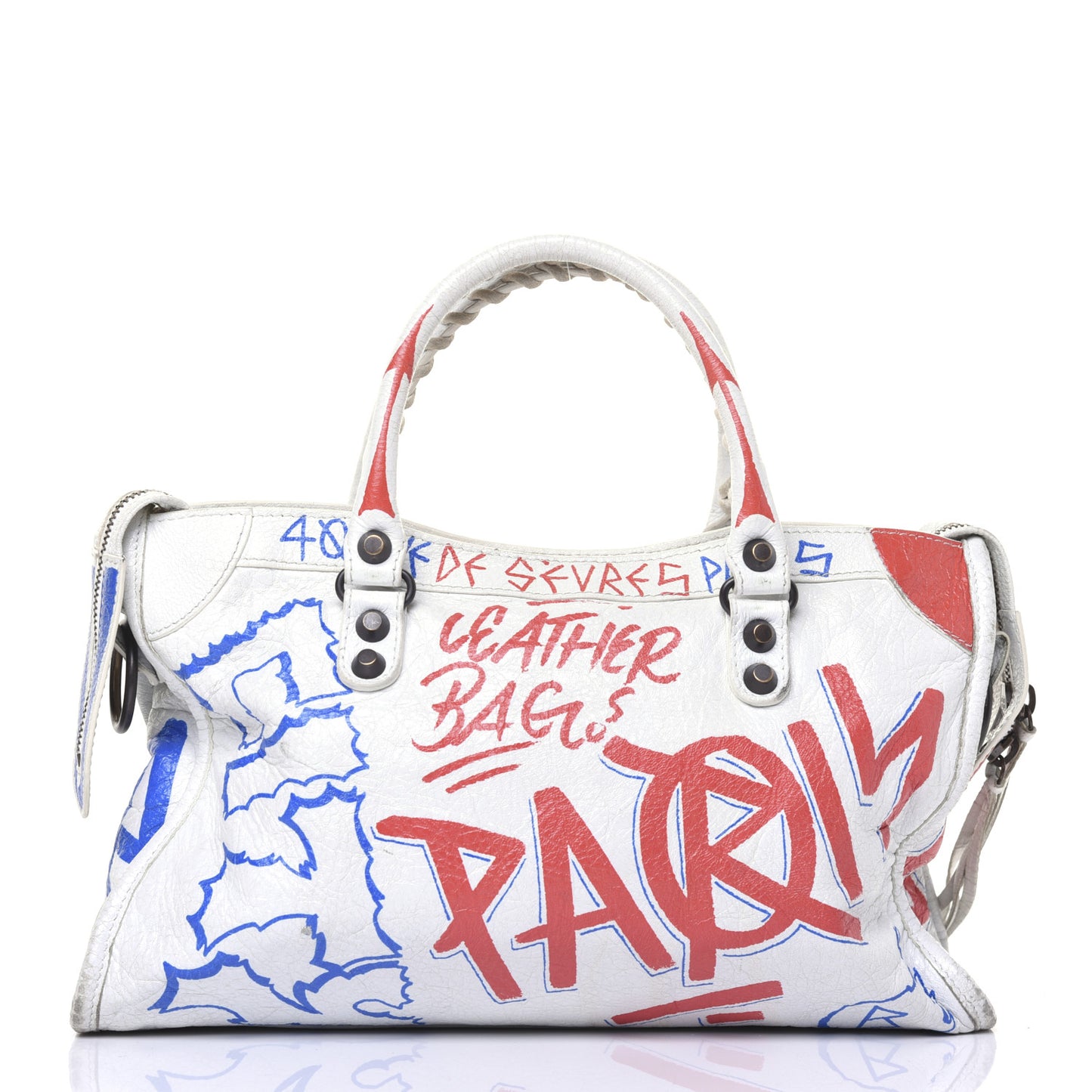 Agneau Graffiti All Over Classic Hardware S City White Bleu Rouge